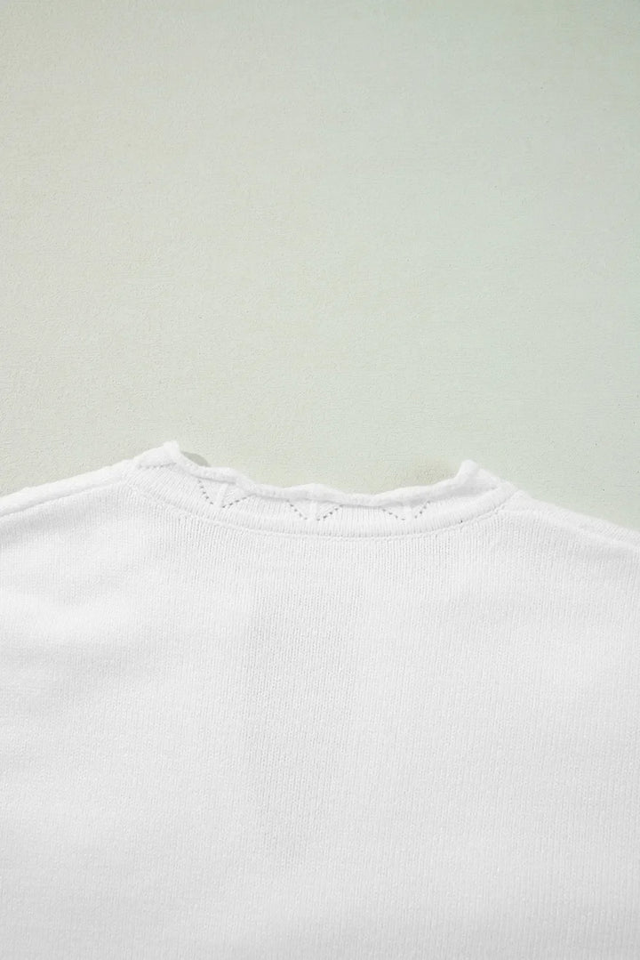 Daisy Notched Long Sleeve Sweater