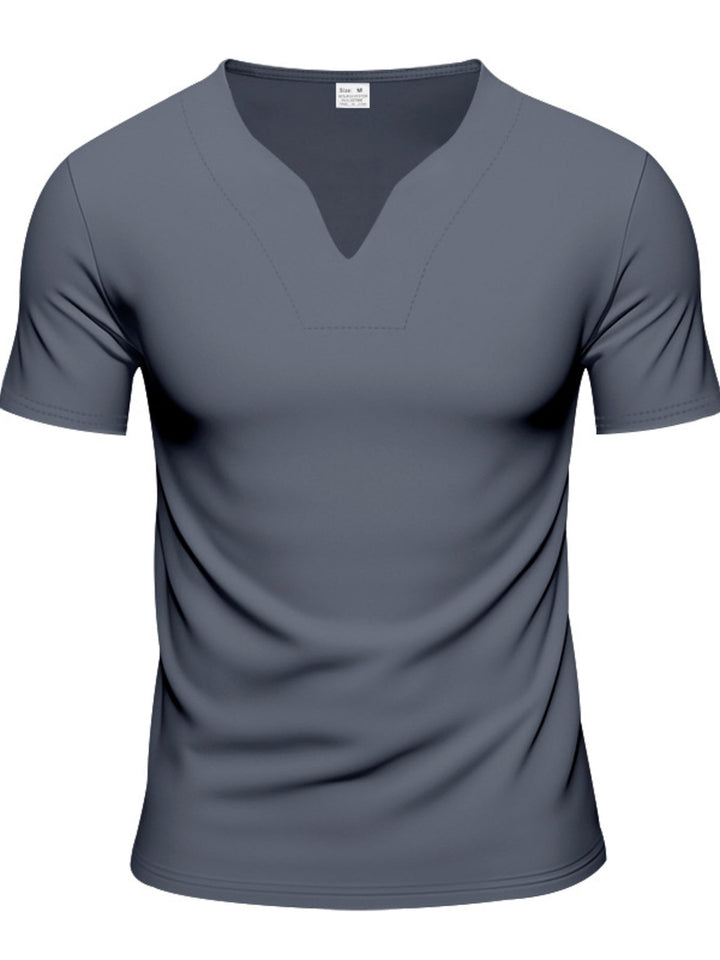 Men's Full Size Casual V-Neck Short Sleeve T-Shirt Plus Size
