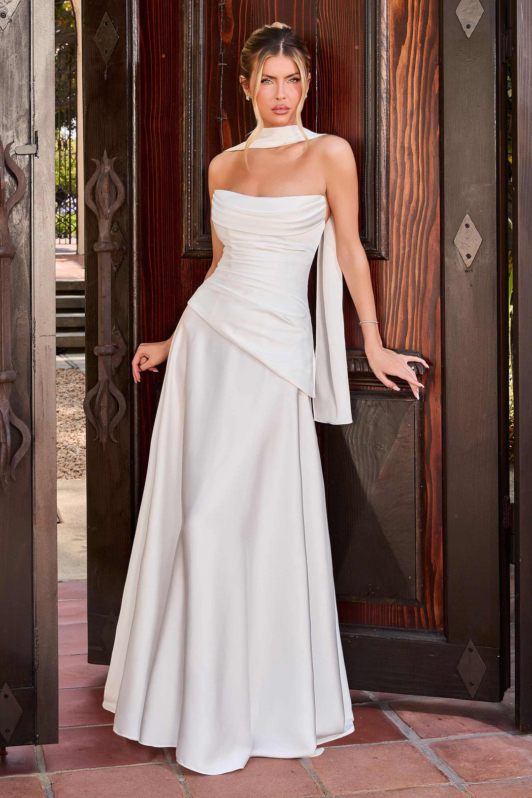 Ladivine 7432W Strapless Fitted Corset Back Wedding Gown