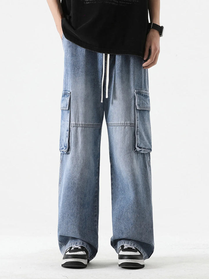 Men's Full Size Loose Fit Cargo Jeans Plus Size