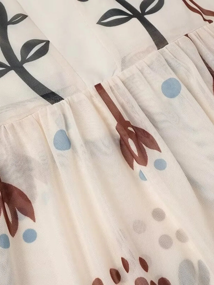 Ruffled Hem Square Neck Maxi Dress
