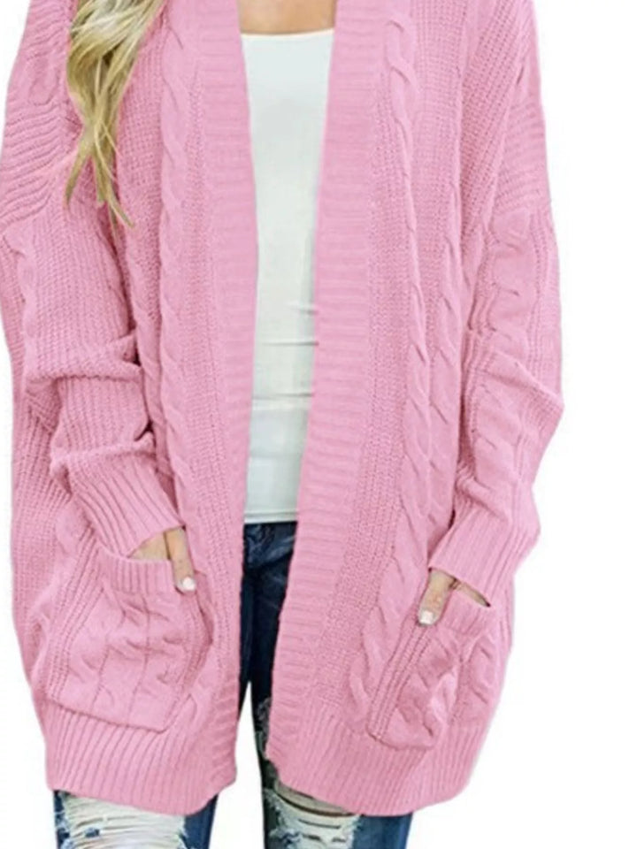 Full Size Chunky Knit Open Front Cardigan Plus Size