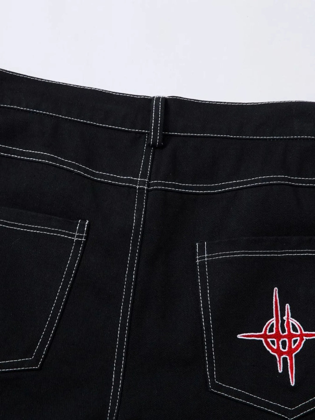 Men's Lightning Pattern Wide leg Jeans