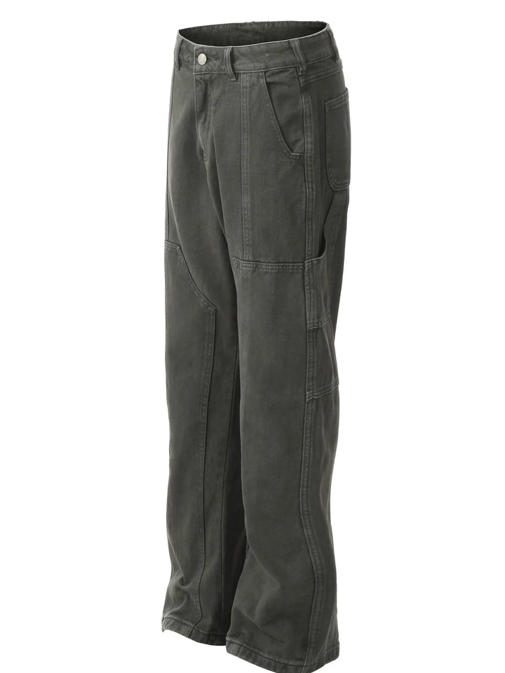 Men's Vintage Washed Wide Leg Cargo Jeans