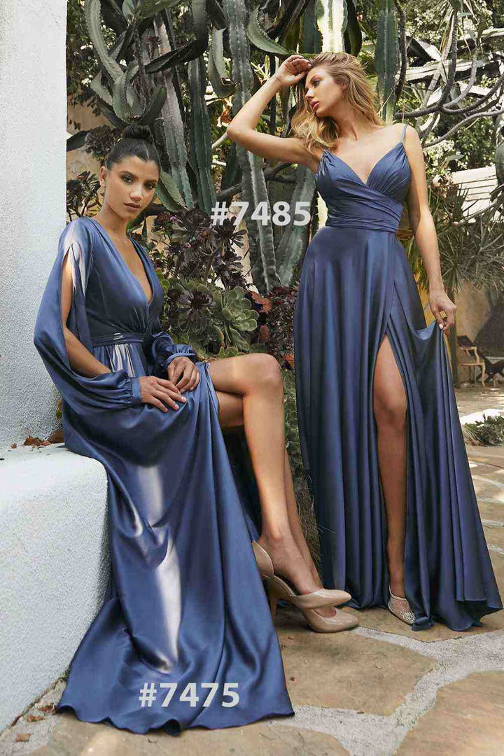 Cinderella Divine 7485C Sweetheart Neckline Soft Satin A-Line Formal Dress