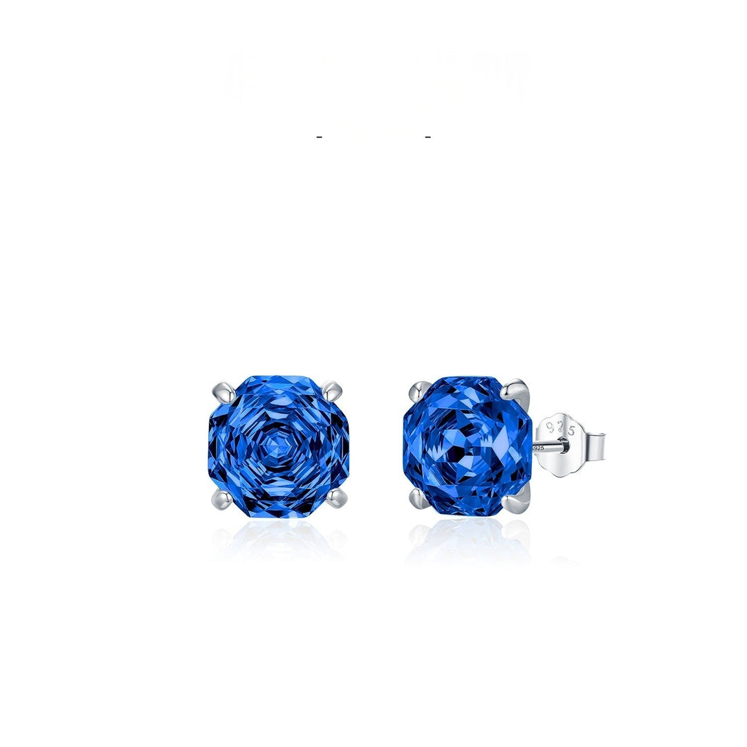 Basic Rose-cut Sparkling Diamond Stud Earrings Unisex Accessory