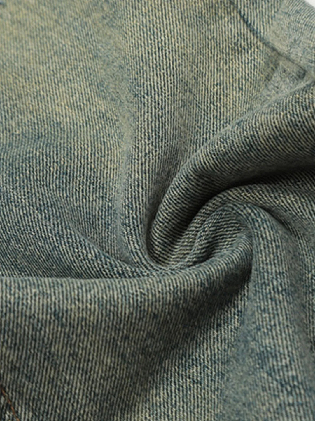 Men's Distressed Straight Leg Jeans