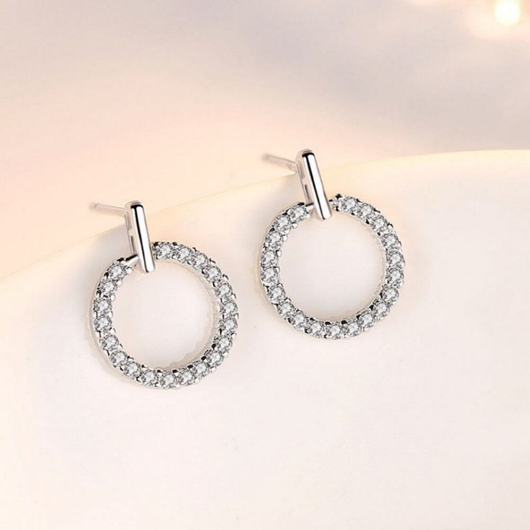 925 Sterling Silver Circle Stud Earrings