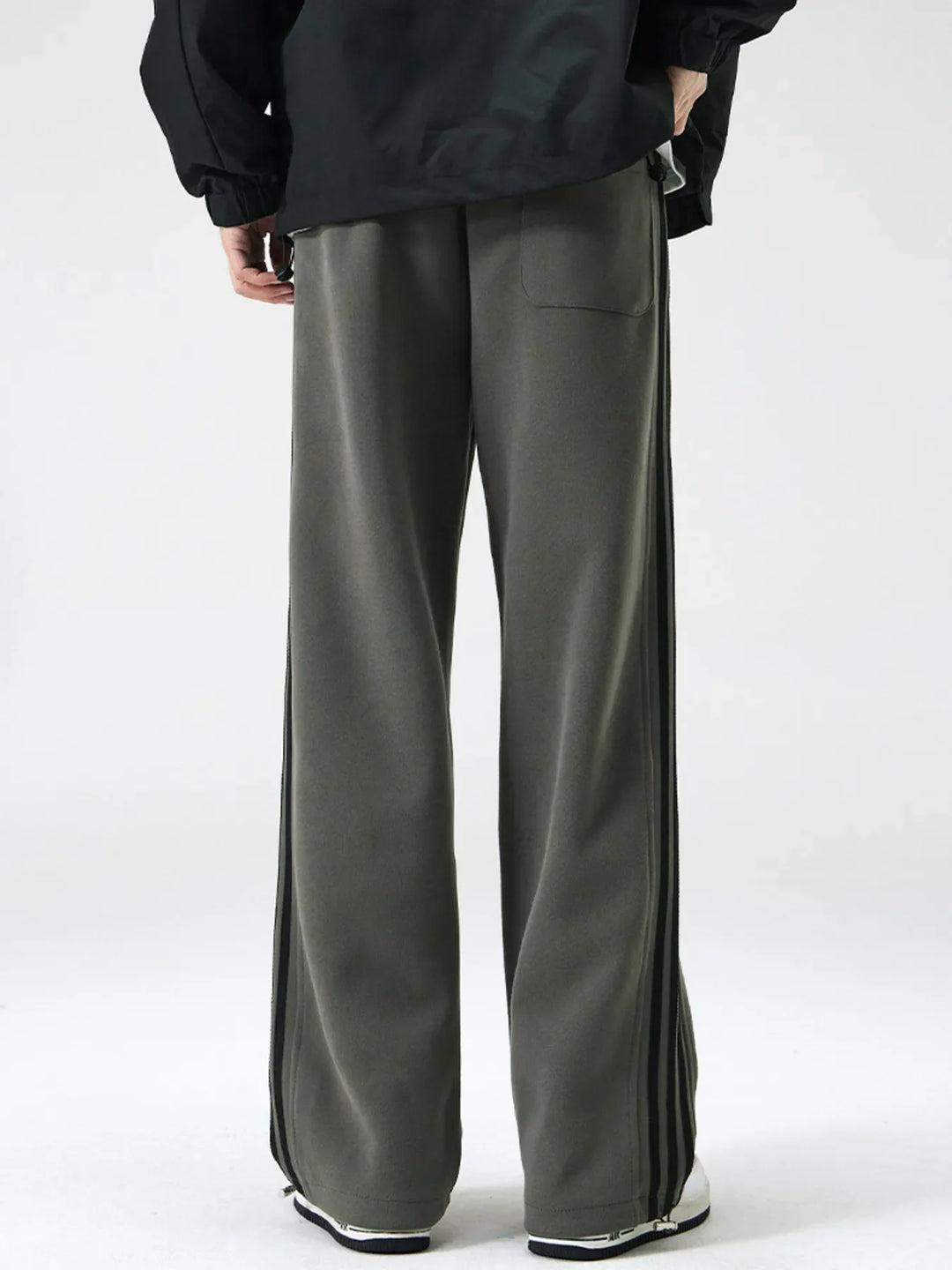 Men's Plus Size Relaxed Fit Pants with Side Stripes