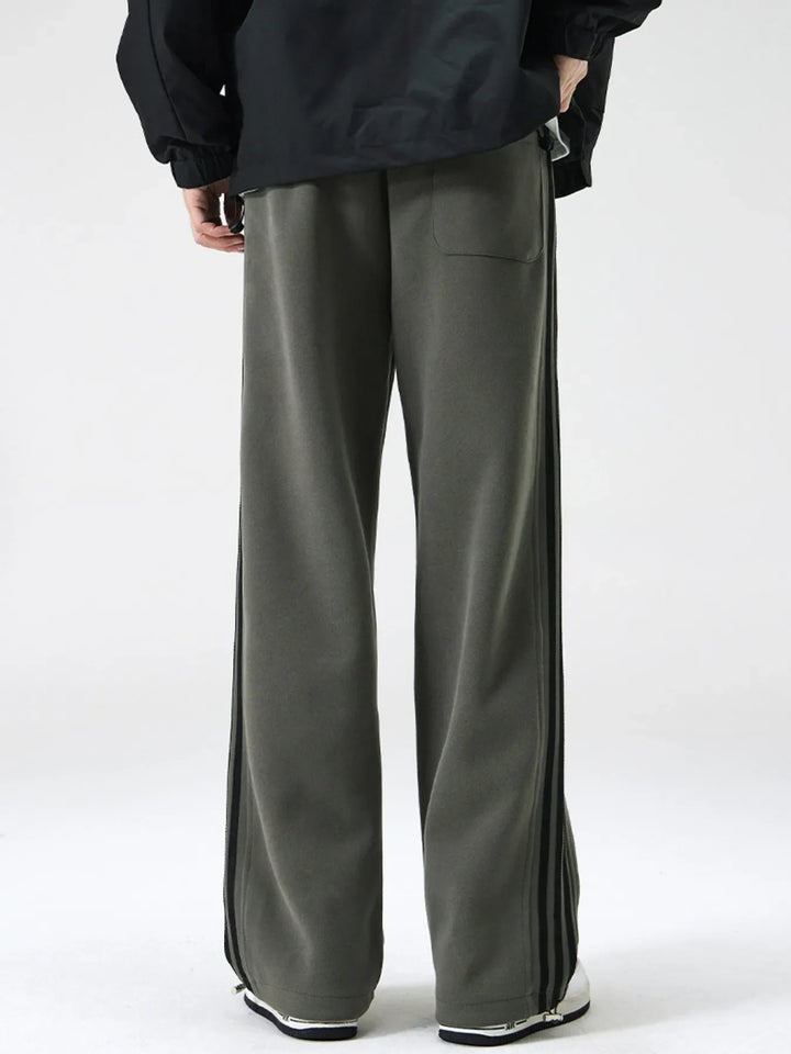 Men's Plus Size Relaxed Fit Pants with Side Stripes