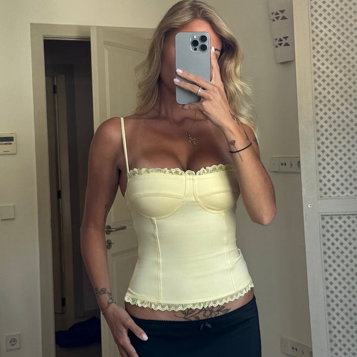 Womens Strapless Off-the-shoulder Form-fitting Tank Top