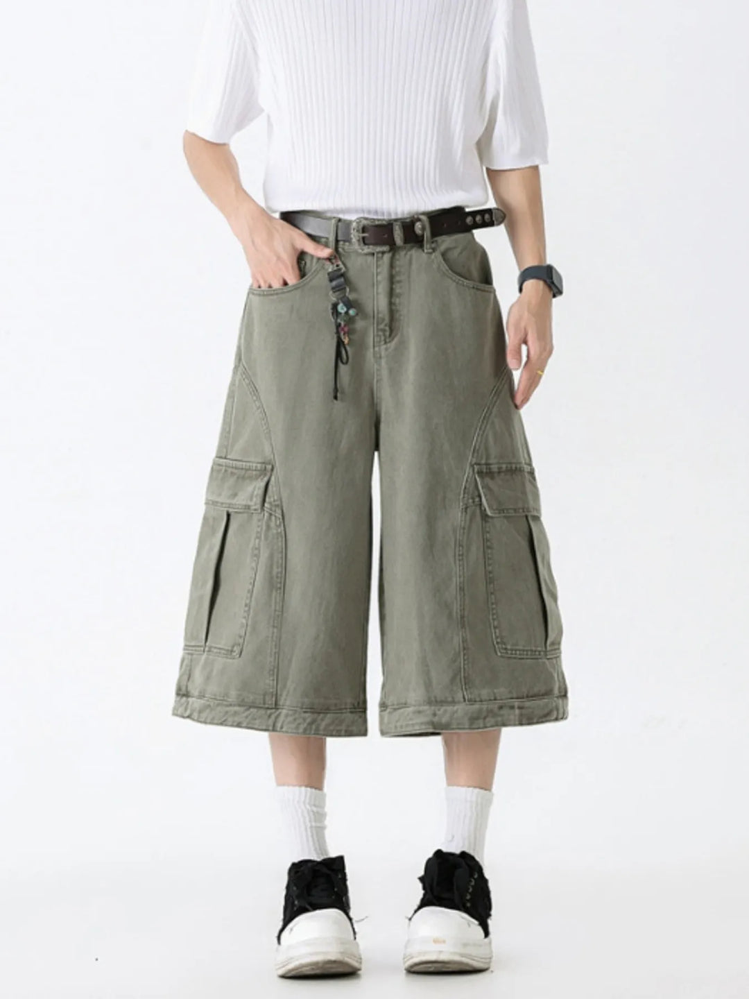 Men's Full Size Wide Leg Cargo Shorts Plus Size