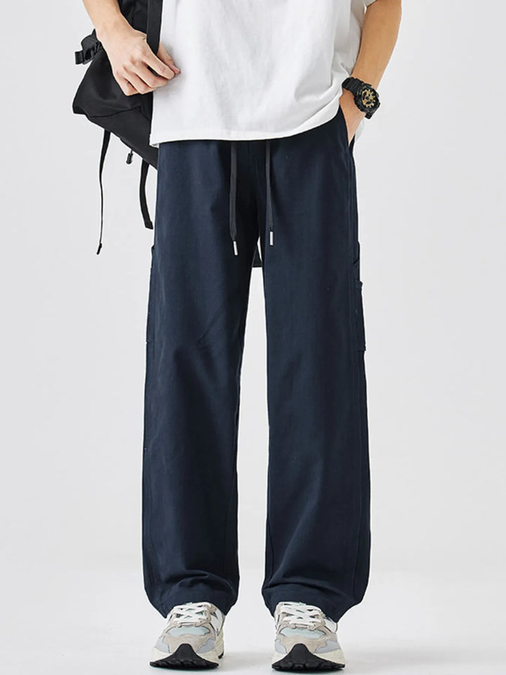 Men's Plus Size Drawstring Wide Leg Pants