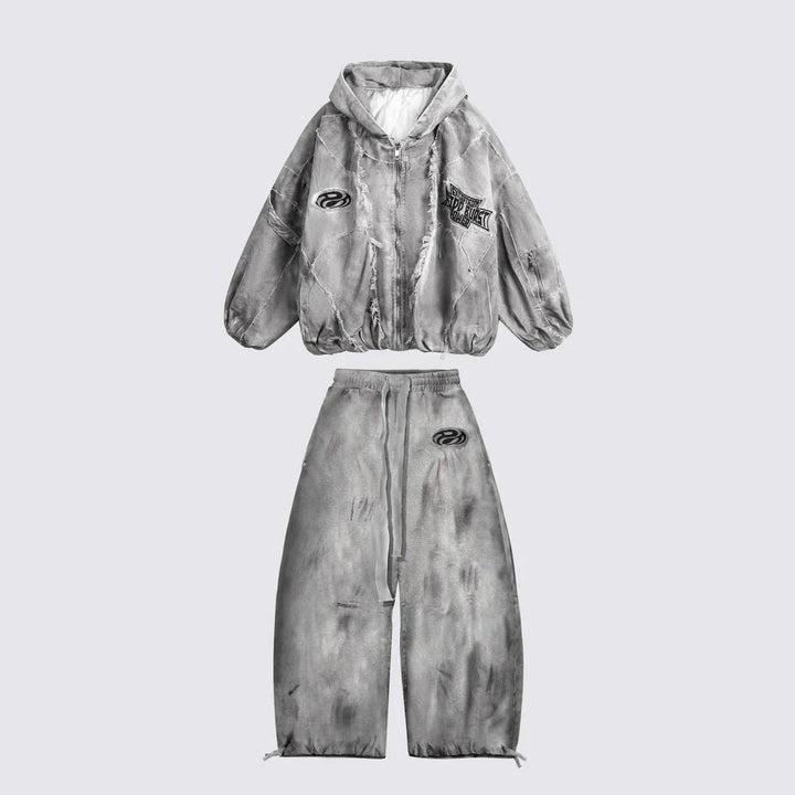 Mottled, Distressed Casual All-match Sweatpants