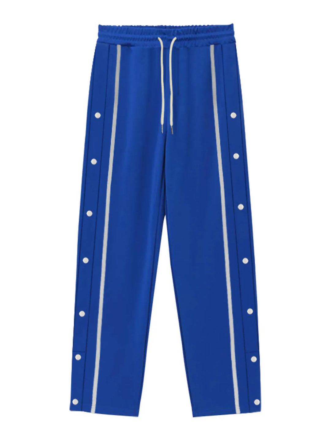 Men's Full Size Snap-Button Pants with Side Stripe Detail Plus Size