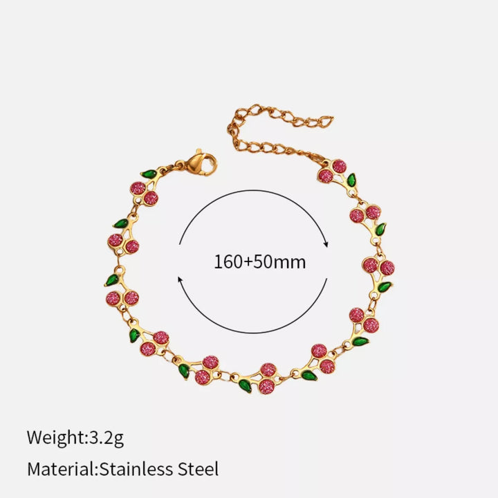 18K Gold-Plated Cherry Charm Bracelet
