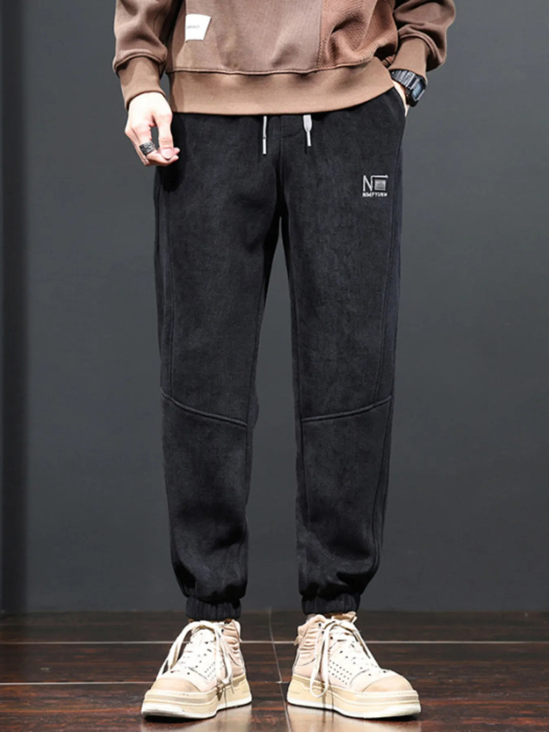 Men's Plus Size Drawstring Corduroy Pants