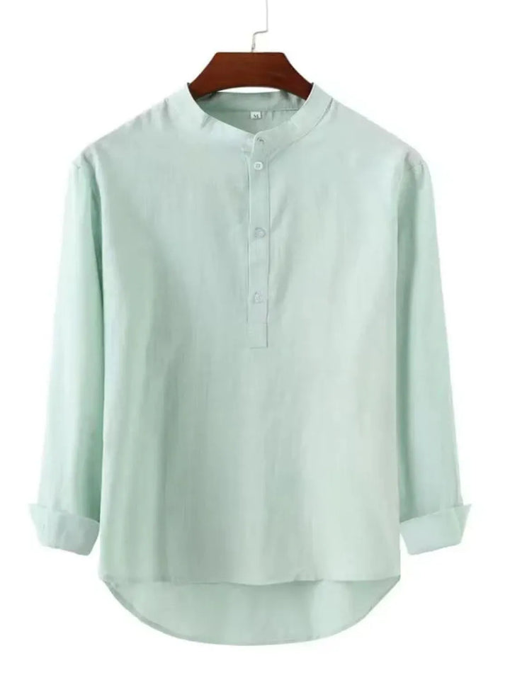 Men's Full Size Button Detail Long Sleeve Shirt Plus Size