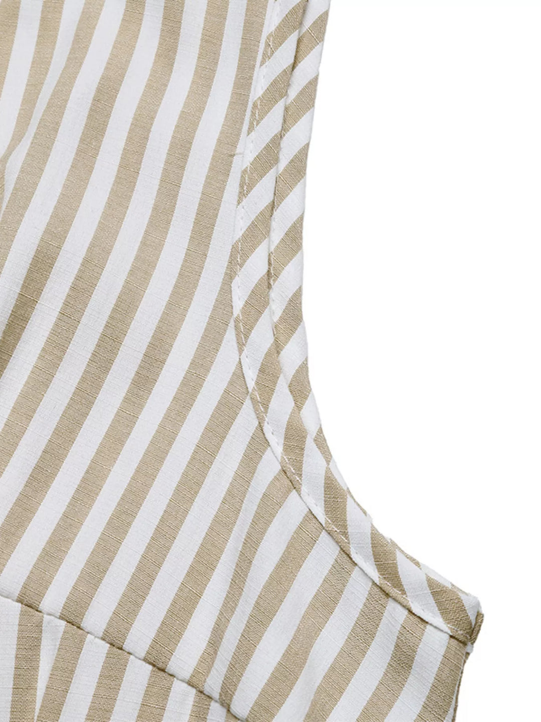 Striped Button-Front Wide Leg Jumpsuit