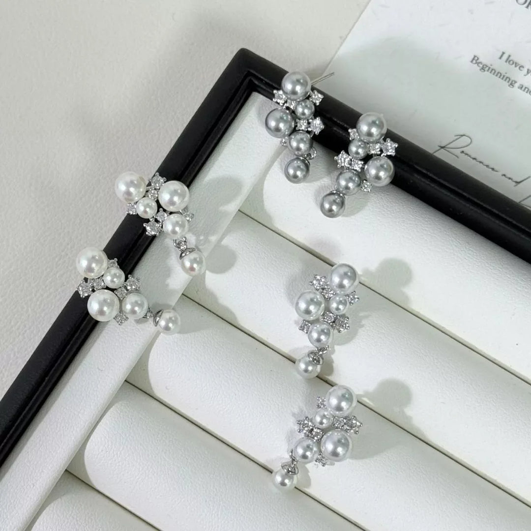Pearl Cluster Earrings
