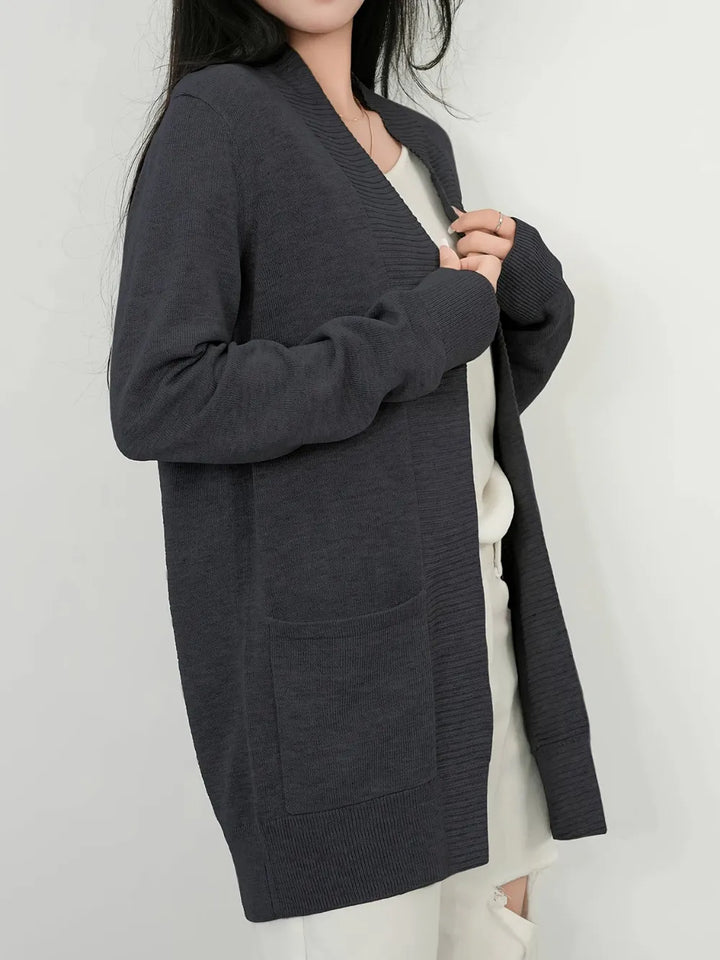 Open Front Long Sleeve Sweater Cardigan