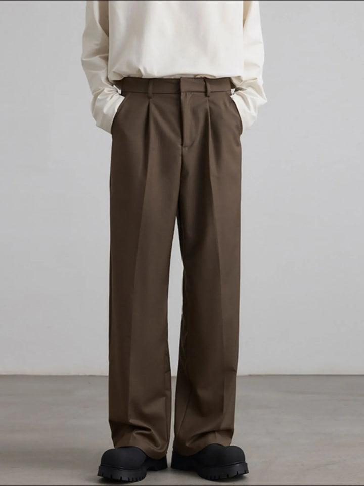 Men's Wide Leg Pleated Flowy Drape Pants