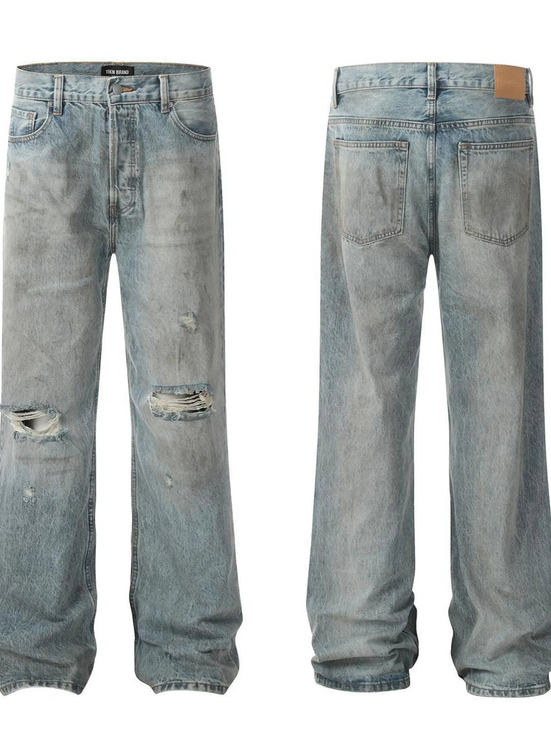 Men's Distressed Wide Leg Jeans