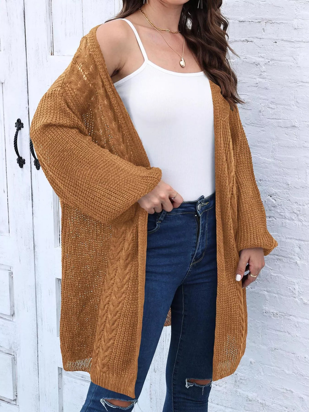 Open Front Long Sleeve Cardigan