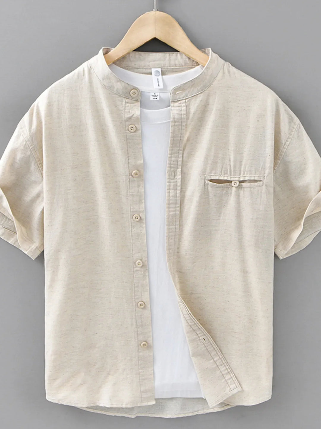 Men's Plus Size Casual Short Sleeve Button-Up Shirt