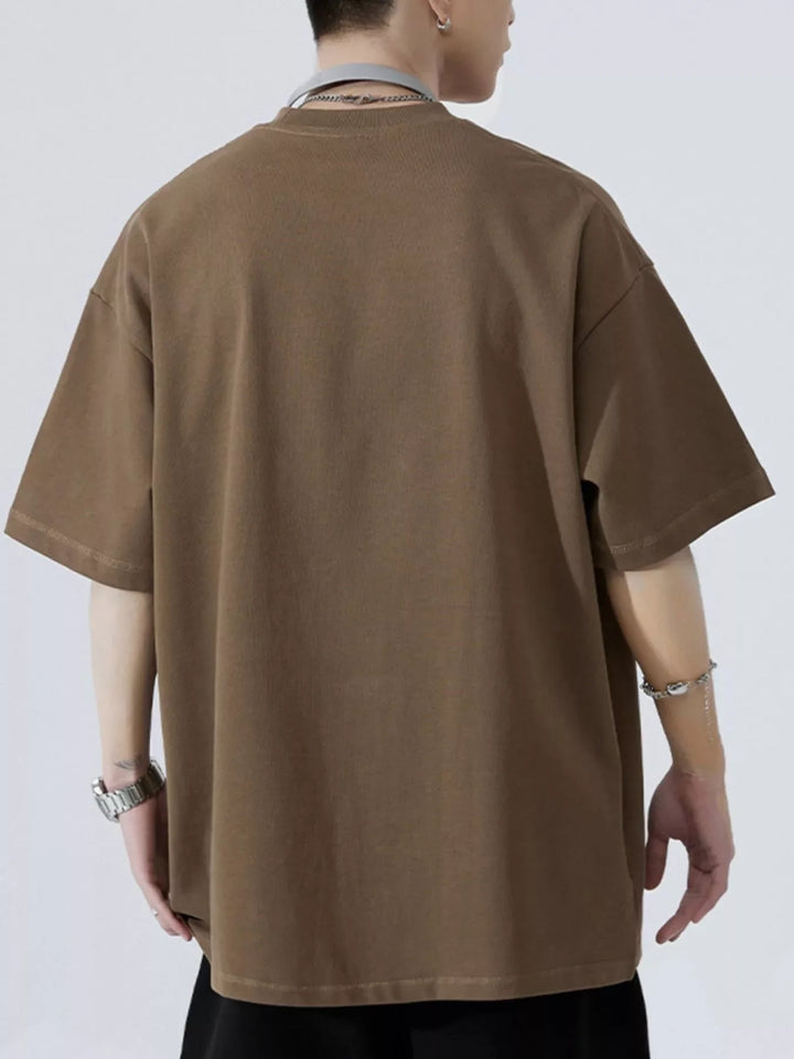 Men's Full Size Round Neck Half Sleeve T-Shirt Plus Size