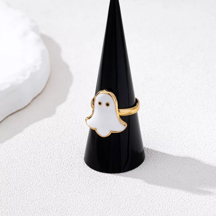 Halloween Ghost 18K Gold-Plated Ring