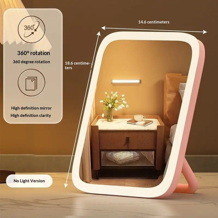 Student Dormitory Fill-light Desktop Vanity Mirror With Charging Function