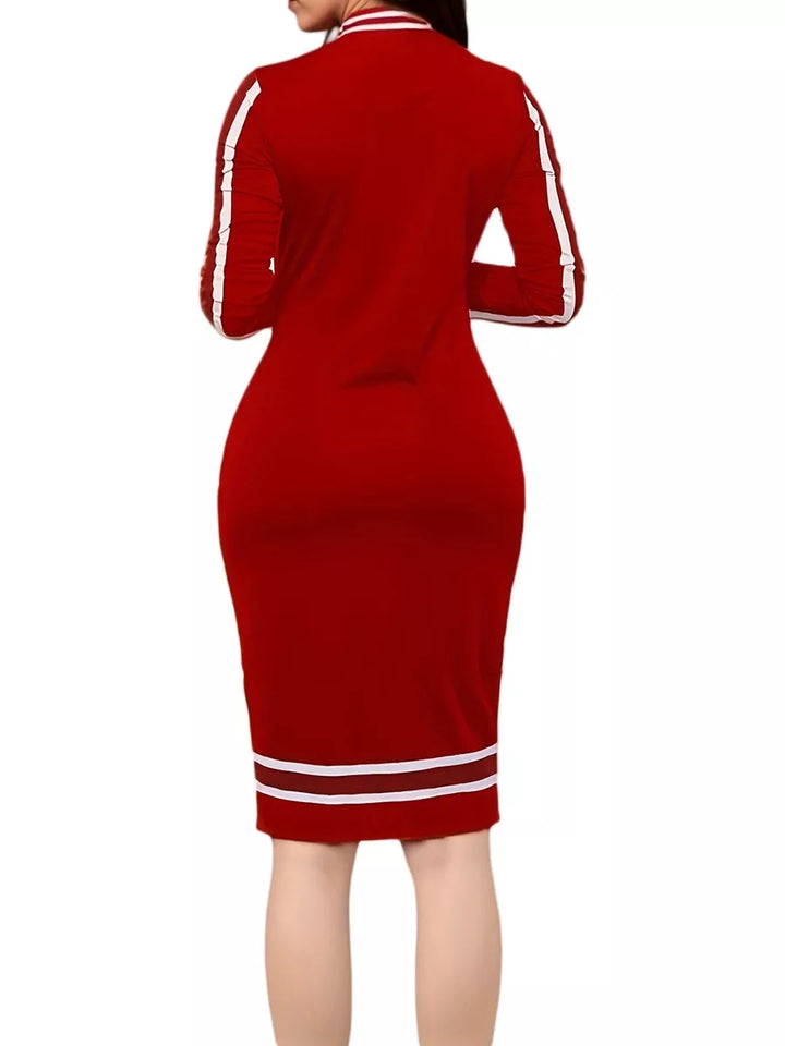 Striped Bodycon Long Sleeve Dress