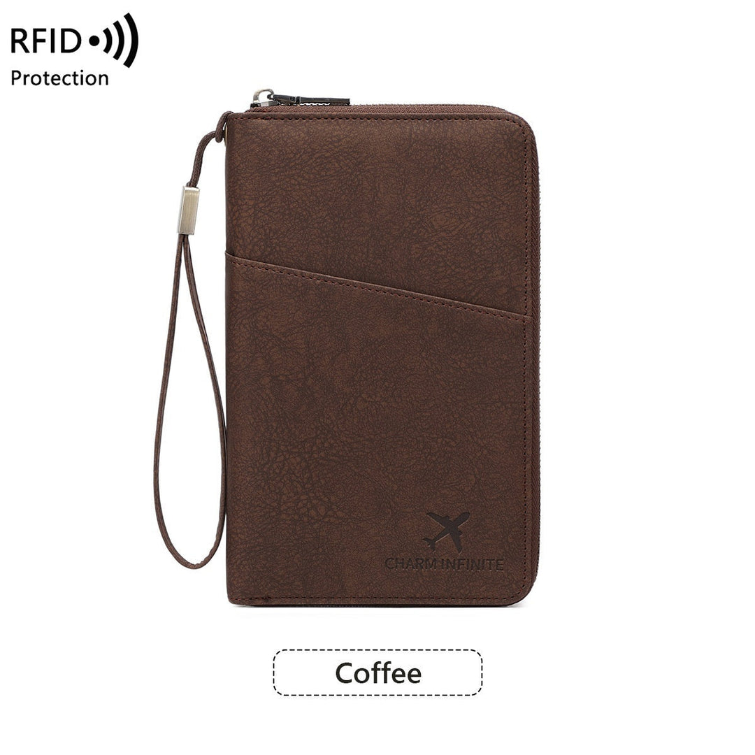 Cross-border RFID-blocking Passport Holder Long-style Zippered Passport Case Multi-functional Travel Document And Ticket Organizer