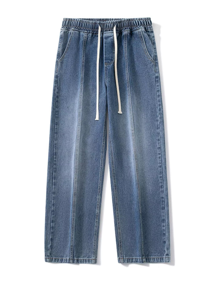 Men's Full Size Drawstring Wide Leg Jeans Plus Size