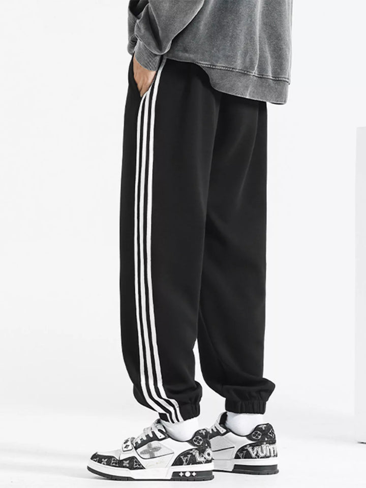 Men's Plus Size Casual Loose Fit Striped Pants