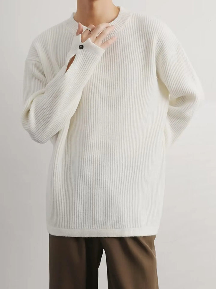 Men's Oversized Ribbed Long Sleeve Sweater