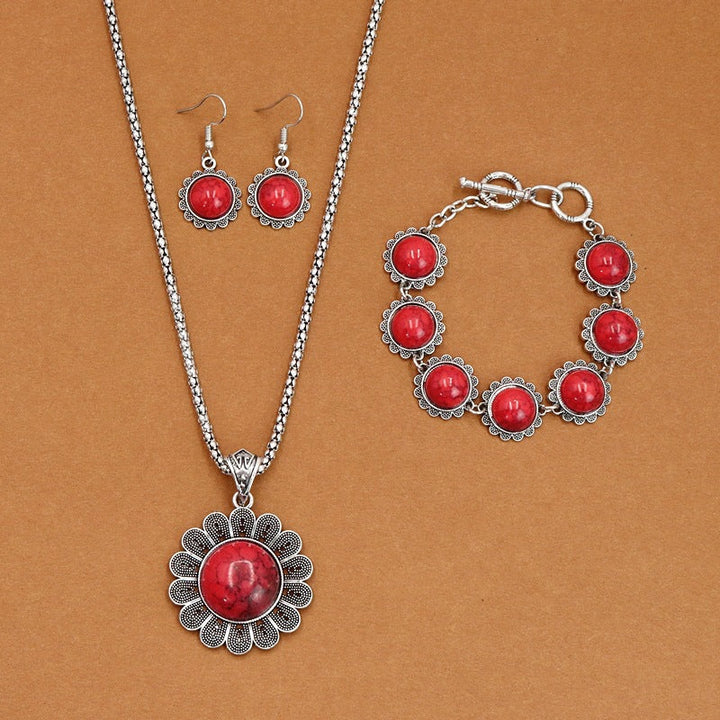 European And American Ethnic Bohemian Turquoise Necklace For Women