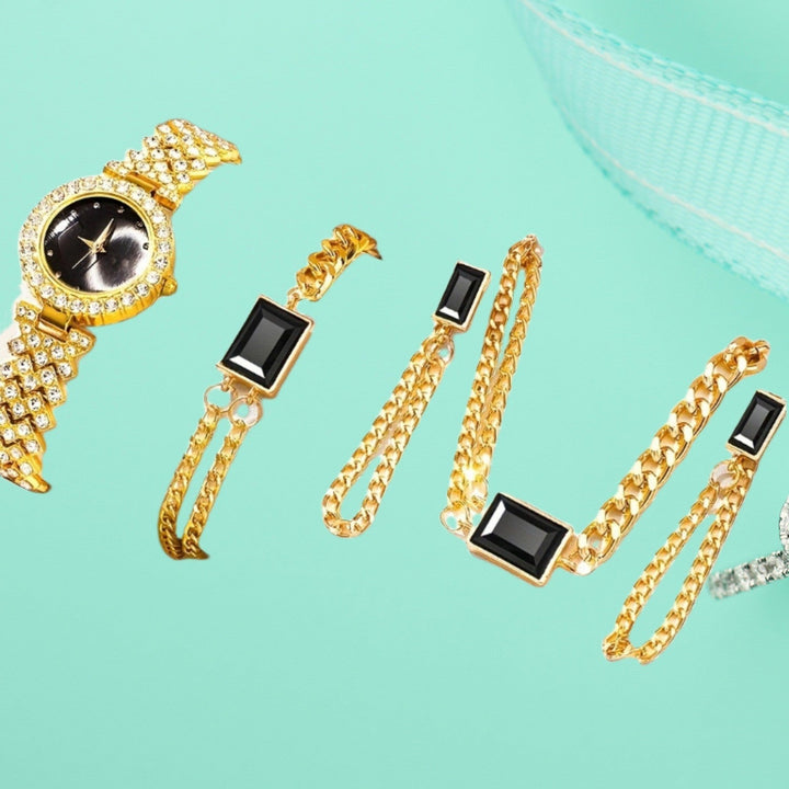 Watch Colorful Crystals Quartz Jewelry Suit