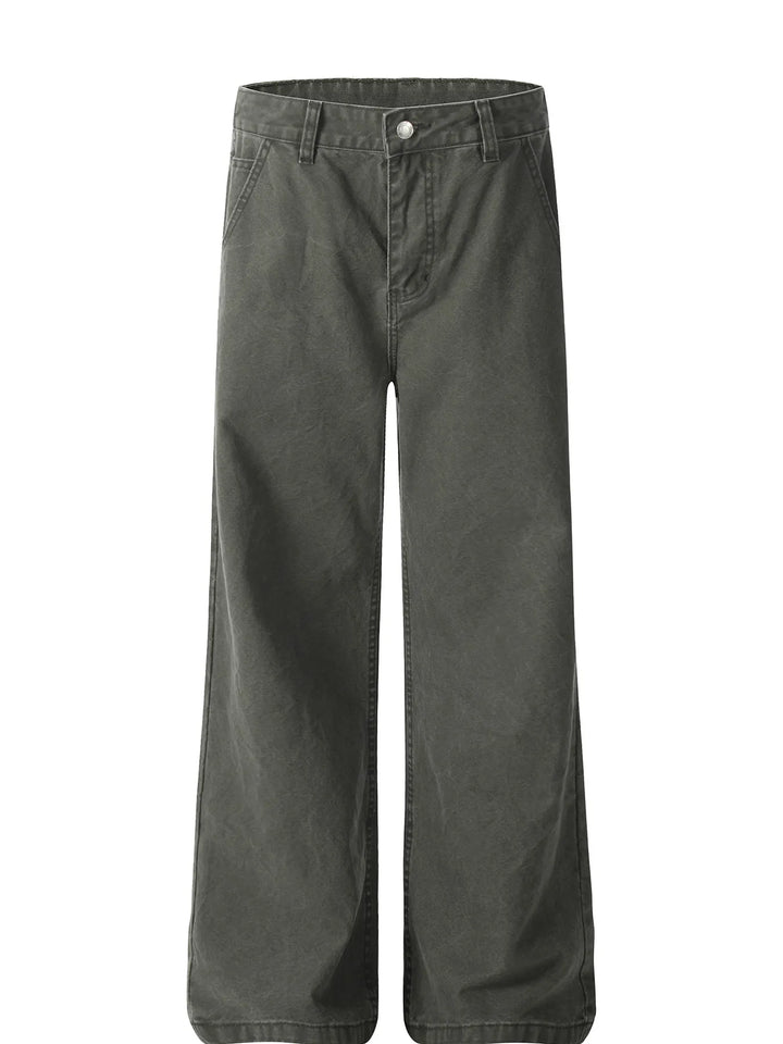 Men's Washed Wide Leg Jeans