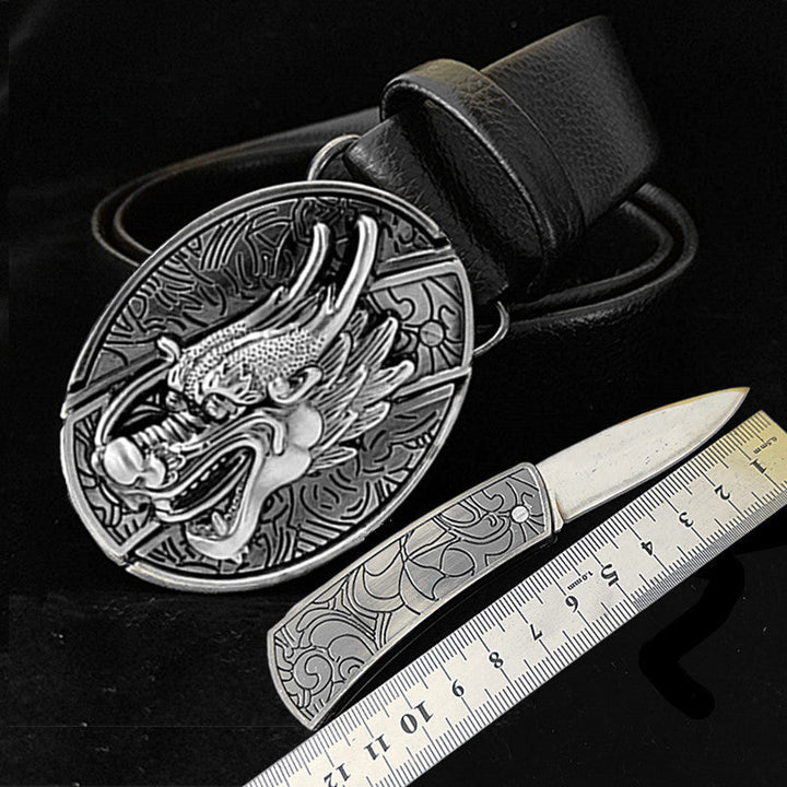 Smooth Buckle For Self-defense Trendy Punk-style Belt Buckle With A Distinctive Look