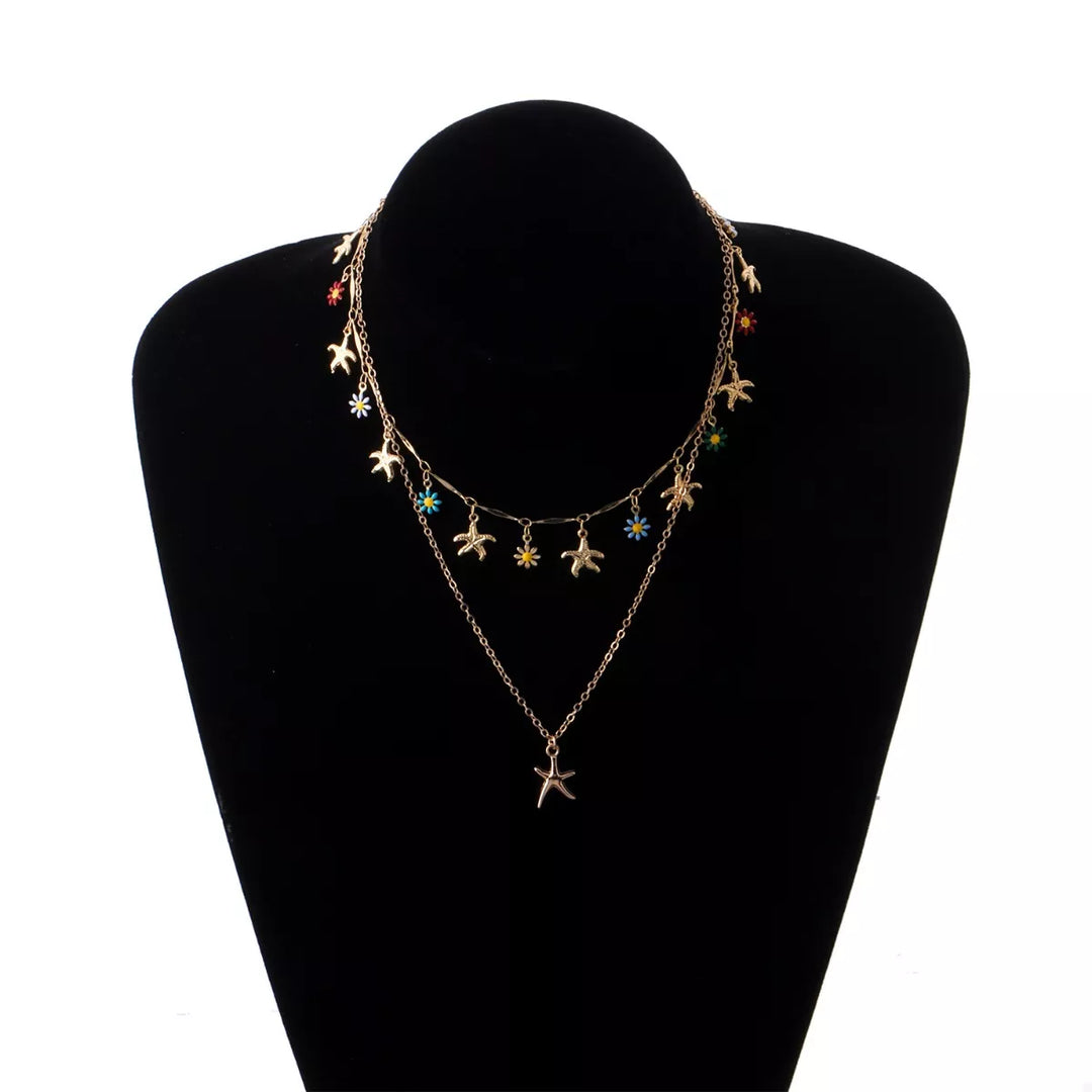 Starfish Charm Double Layered Necklace