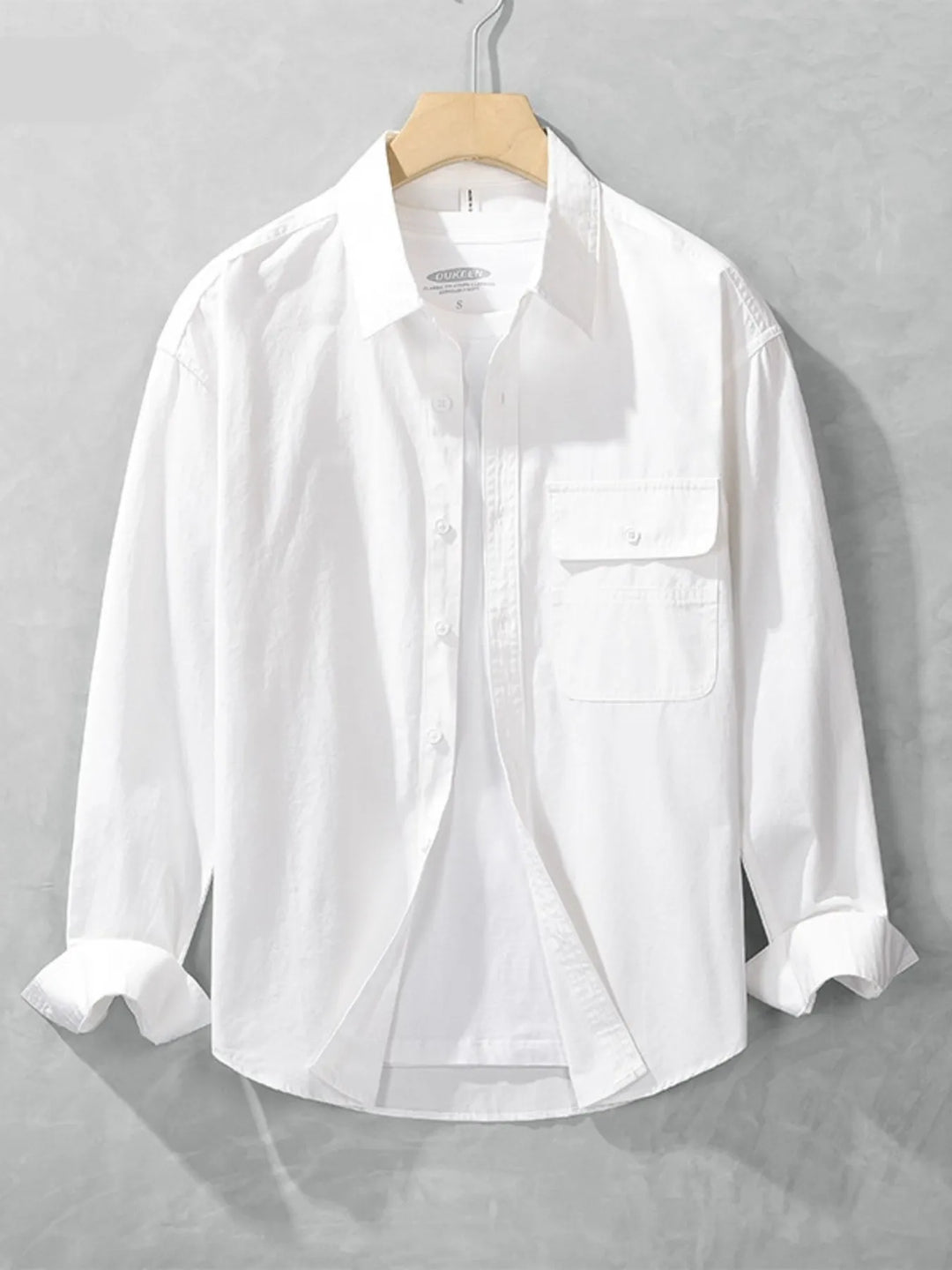 Men's Plus Size Button Up Long Sleeve Shirt
