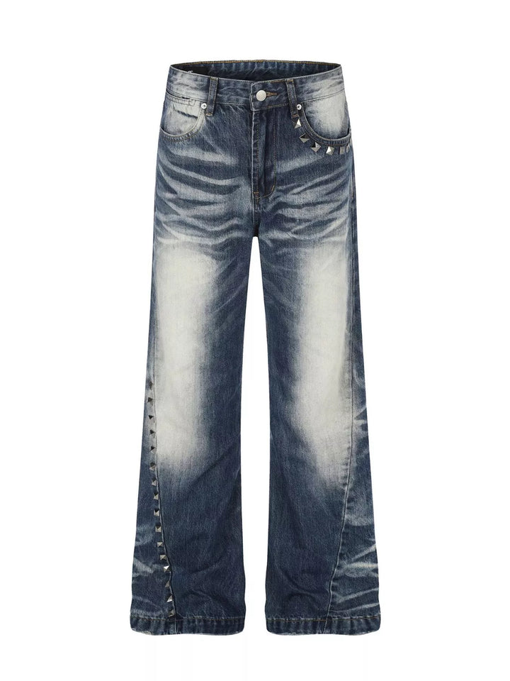 Men's Studded Washed Bootcut Jeans