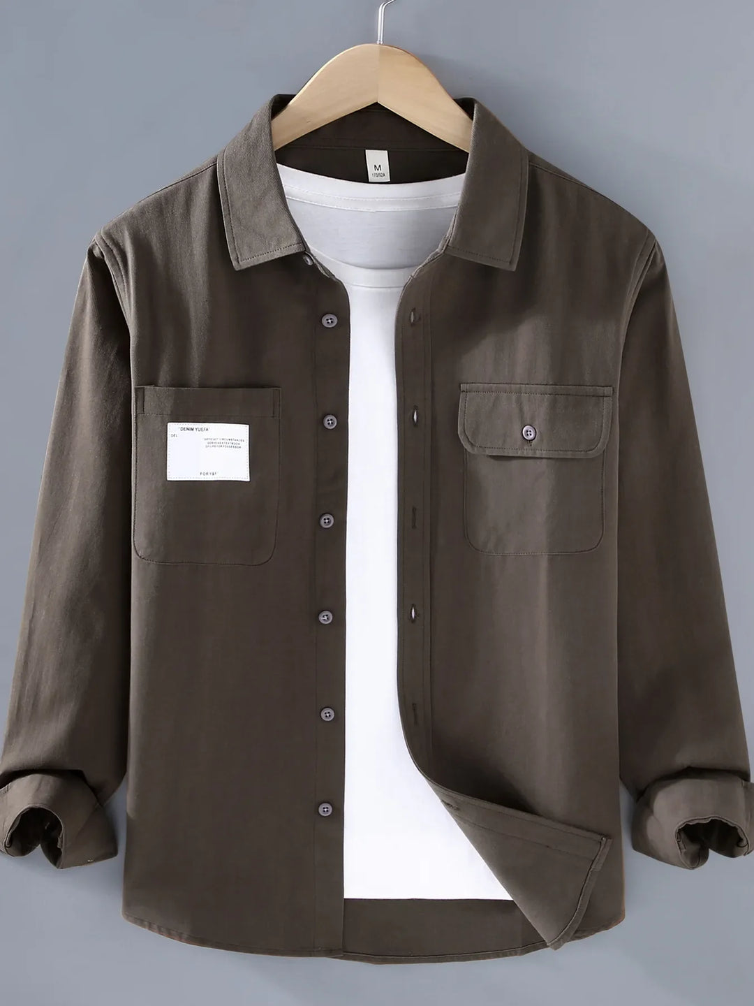 Men's Plus Size Button Up Long Sleeve Shirt
