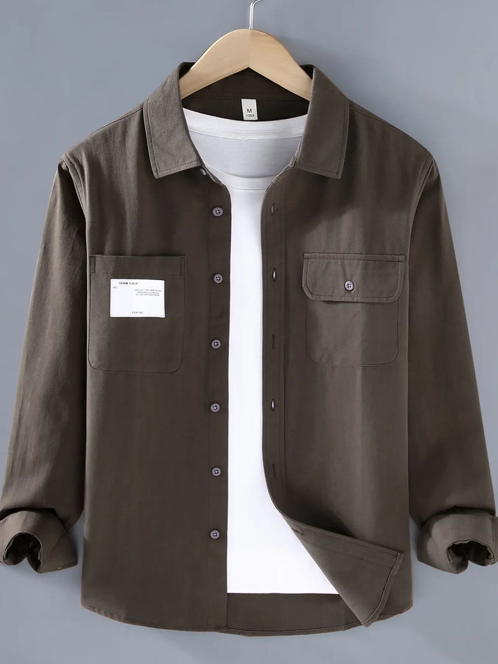 Men's Plus Size Button Up Long Sleeve Shirt