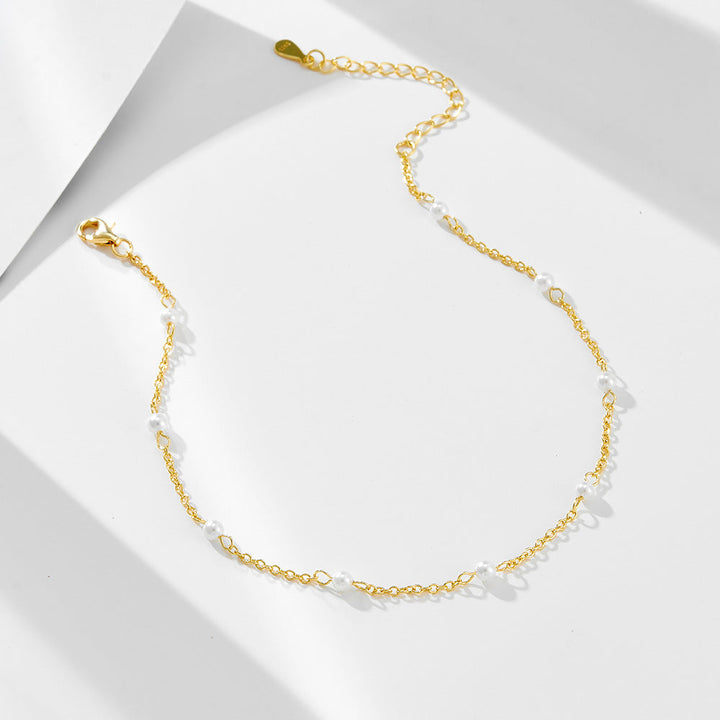 Womens Summer Pearl Beach Anklet