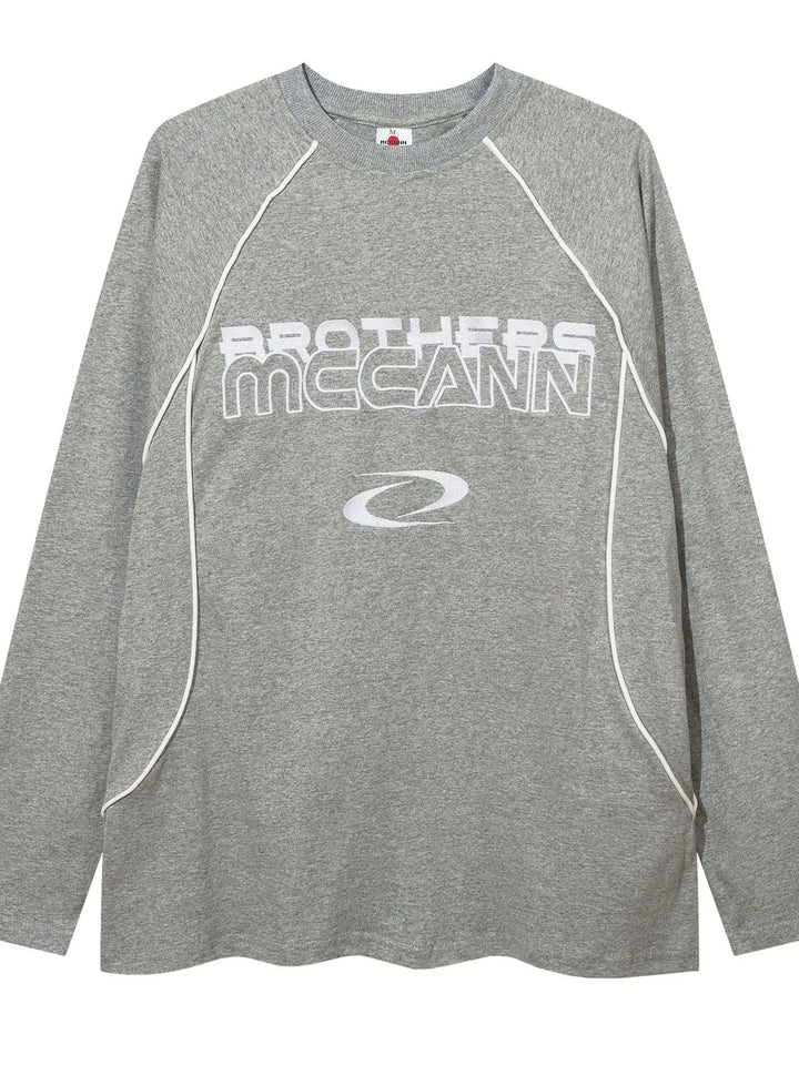 Men's Contrast Stitching Round Neck Letter Graphic T-Shirt