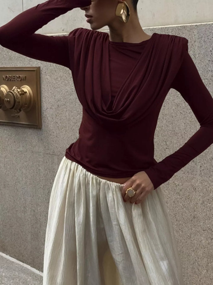 Ruched Long Sleeve T-Shirt