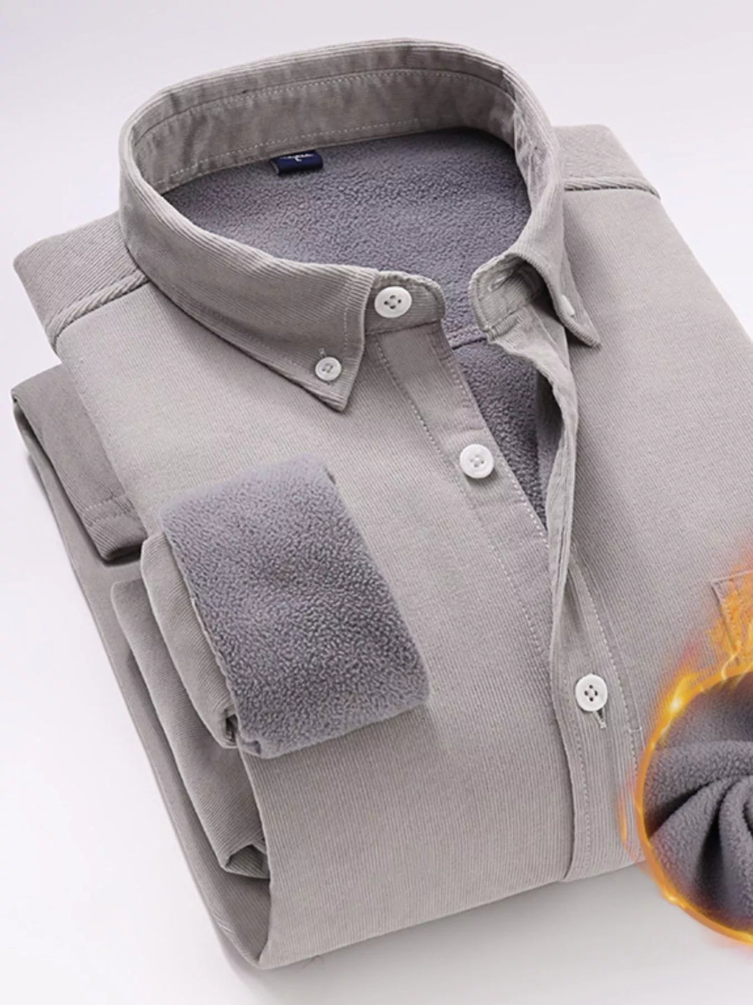 Men's Full Size Casual Corduroy Button-Down Shirt Plus Size